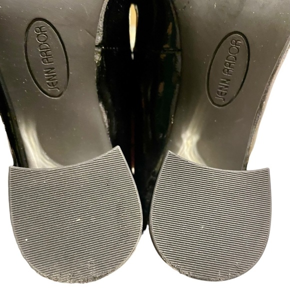 FINAL PRICE Size 7 Black patent leather Heeled loafers Gold hardware Jenn Ardor - Picture 7 of 10